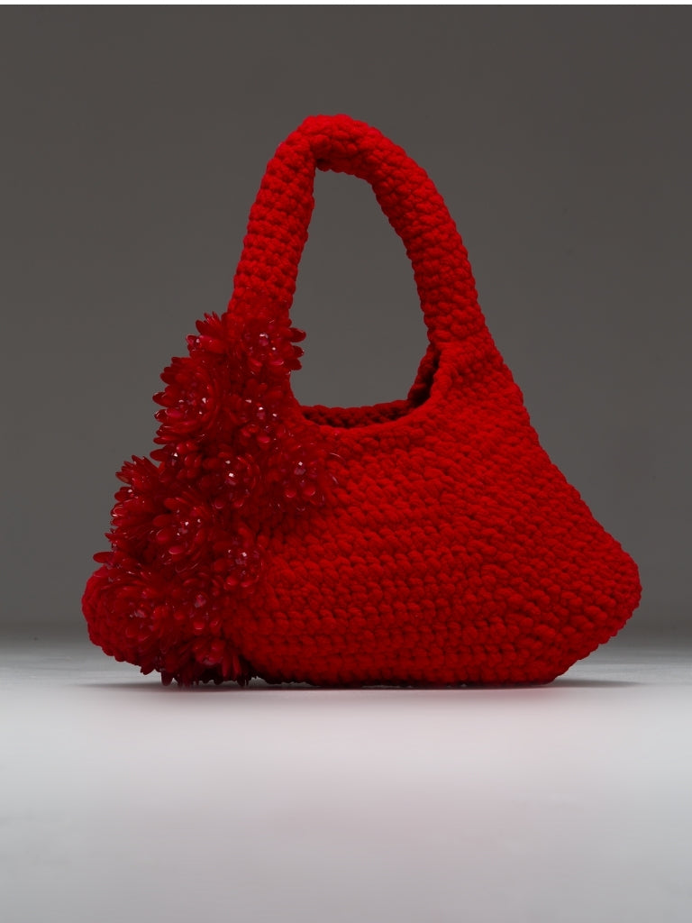 Blooming JARDIN Hobo Bag in Red