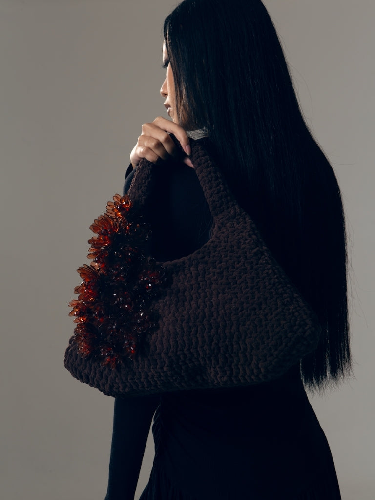 Blooming JARDIN Hobo Bag in Brown