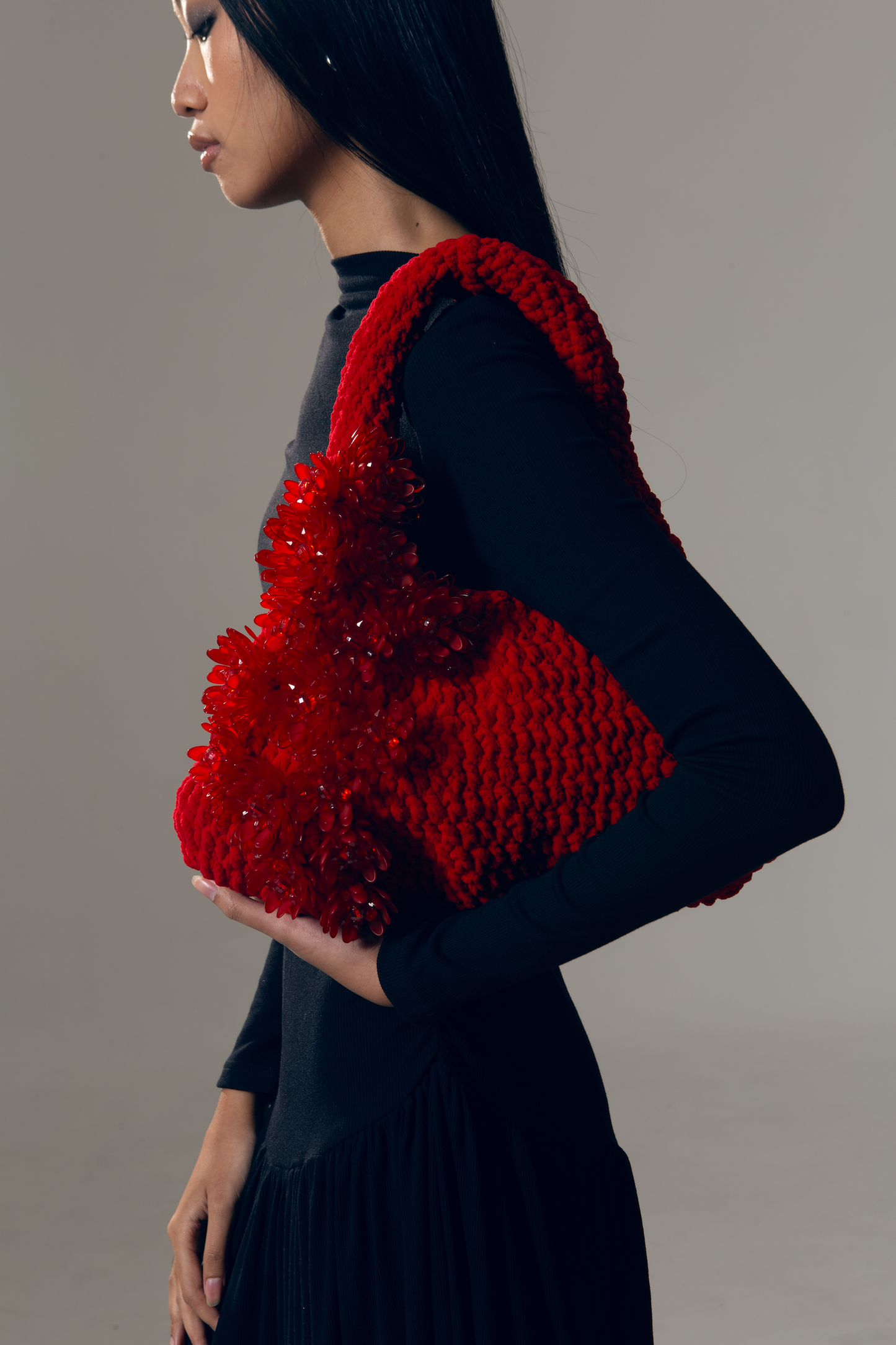 Blooming JARDIN Hobo Bag in Red